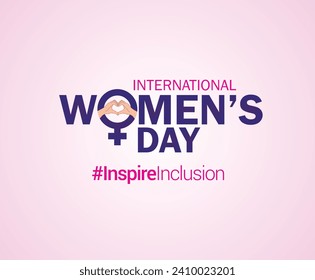 Afiche del concepto del Día Internacional de la Mujer. Fondo de la ilustración del signo de la mujer. Tema de la campaña del Día de la Mujer 2024 - #InspireInclusion