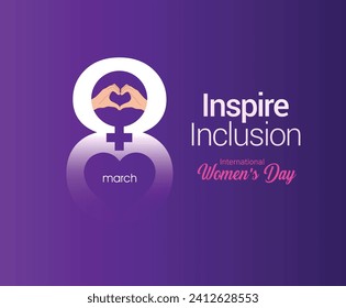 International women's day concept poster. Woman sign illustration background. 2024 women's day campaign theme- #InspireInclusion