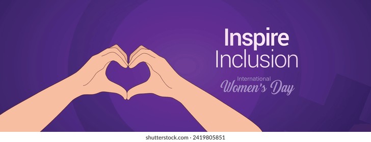 Afiche del concepto del Día Internacional de la Mujer. Fondo de la ilustración del signo de la mujer. Tema de la campaña del Día de la Mujer 2024 - #InspireInclusion