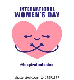 International womens day concept poster. Inspire Inclusion woman illustration background. 2024 women's day campaign theme - InspireInclusion