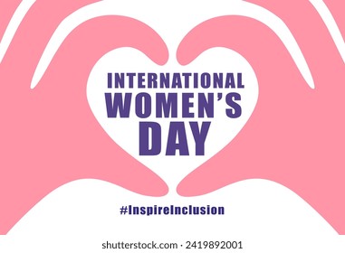 International womens day concept poster. Inspire Inclusion woman illustration background. 2024 women's day campaign theme - InspireInclusion