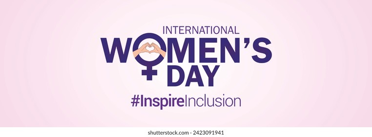 Afiche del concepto del Día Internacional de la Mujer. Fondo de la ilustración del signo de la mujer. Tema de la campaña del Día de la Mujer 2024 - #InspireInclusion