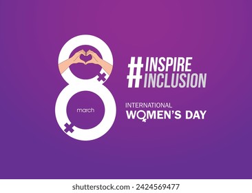 International women's day concept poster. Woman sign illustration background. 2024 women's day campaign theme- #InspireInclusion