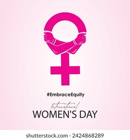 International women's day concept poster. Woman sign illustration background. women's day campaign theme- Choose To Challenge. Celebrate women's achievement. Raise awareness against bias. 