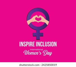 International women's day concept poster. Woman sign illustration background. 2024 women's day campaign theme- #InspireInclusion