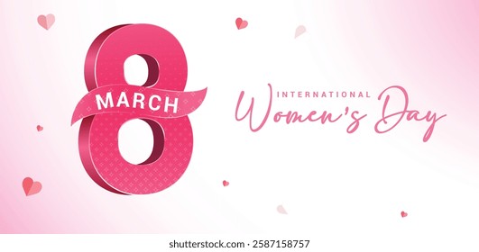 International women's day concept poster. Woman sign illustration background, Banner post women's day