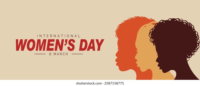 International women's day concept poster. Woman sign illustration background, Banner post women's day