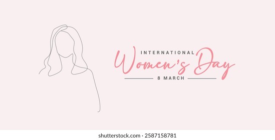 International women's day concept poster. Woman sign illustration background, Banner post women's day