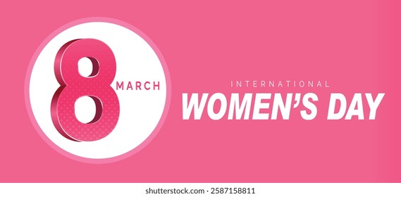 International women's day concept poster. Woman sign illustration background, Banner post women's day