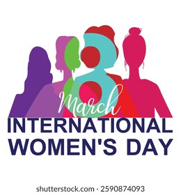  International women's day concept poster. Woman sign illustration background. women's day campaign theme - #AccelerateAction اليوم العالمي للمرأة