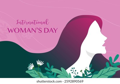  International women's day concept poster. Woman sign illustration background. 2025 women's day