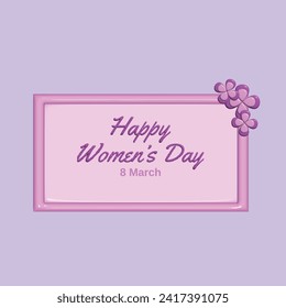 International Women's Day concept. Realistic 3d object cartoon style. Vector colorful illustration. 