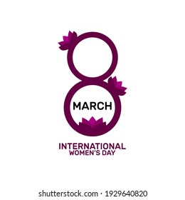 International Women's Day concept with symbol of a women on white background