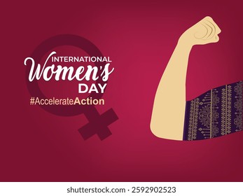 International women's day concept. women's day vector illustration. 2025 women's day campaign theme - #AccelerateAction