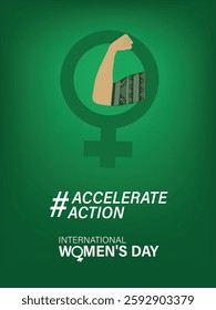 International women's day concept. women's day vector illustration. 2025 women's day campaign theme - #AccelerateAction