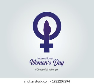 International Women's Day Concept. Woman Sign Illustration Background. Happy Women's Day Vector Illustration. 2021 Women's Day Campaign Theme- Choose To Challenge.