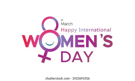 International women's day concept with woman sign and typography