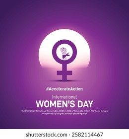 international women's day. international women's day creative banner, poster, social media post, postcard, background, template, greetings card, backdrop, cover design etc. Accelerate Action