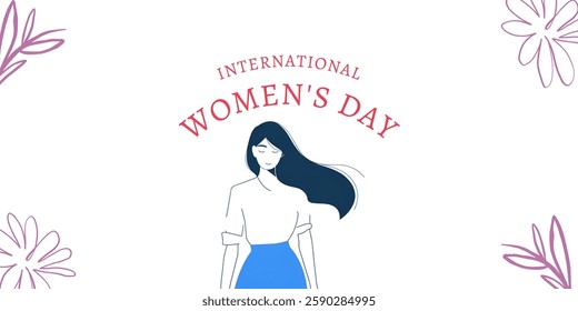 "INTERNATIONAL WOMEN's DAY" , CREATIVE BANNER illustration ,flat vector , useful for education ,celebrations and holidays.