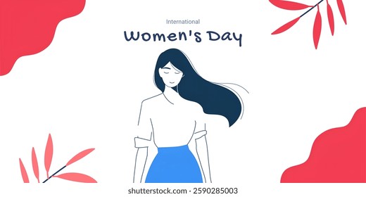 "INTERNATIONAL WOMEN's DAY" , CREATIVE BANNER illustration ,flat vector , useful for education ,celebrations and holidays.