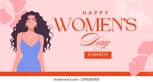 "INTERNATIONAL WOMEN's DAY" , CREATIVE BANNER illustration ,flat vector , useful for education ,celebrations and holidays.