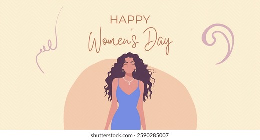 "INTERNATIONAL WOMEN's DAY" , CREATIVE BANNER illustration ,flat vector , useful for education ,celebrations and holidays.