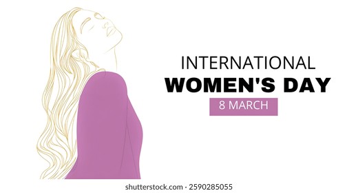 "INTERNATIONAL WOMEN's DAY" , CREATIVE BANNER illustration ,flat vector , useful for education ,celebrations and holidays.