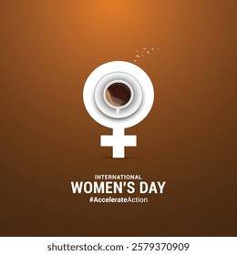 International women's day creative concept. happy womens day design for banner, poster, vector illustration.