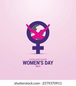 International women's day creative concept. happy womens day design for banner, poster, vector illustration.