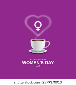 International women's day creative concept. happy womens day design for banner, poster, vector illustration.