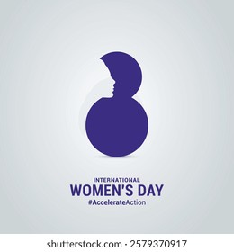 International women's day creative concept. happy womens day design for banner, poster, vector illustration.