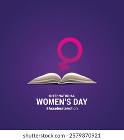 International women's day creative concept. happy womens day design for banner, poster, vector illustration.