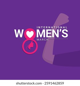  International Women's Day creative logo design isolated editable vector illustration concept poster. The woman signs 8 number background. 2025 Women's Day campaign theme - #AccelerateAction