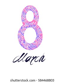 The international women's day design background. Vector illustration hand drawn.