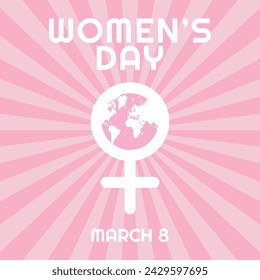 International Women's day design. March 8. Square composition.
