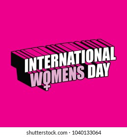 International Womens Day dimensional text design. EPS10 vector illustration.