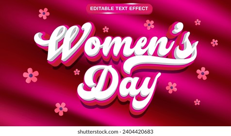 Efecto de texto editable del Día Internacional de la Mujer en estilo de tendencia moderno