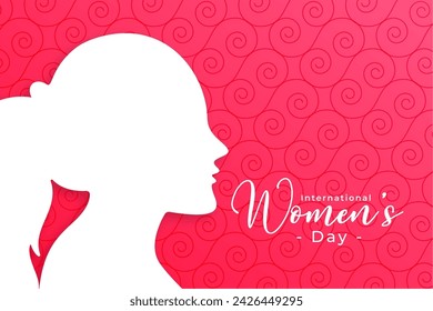 international women's day eve background with papercut female face vector
