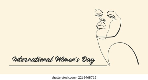 International Women's Day Faces Continuous line, drawing of set faces and hairstyle, fashion concept, woman beauty minimalist, vector illustration pretty sexy. Contemporary portrait
