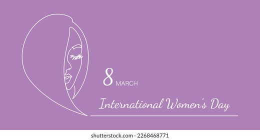 International Women's Day Faces Continuous line, drawing of set faces and hairstyle, fashion concept, woman beauty minimalist, vector illustration pretty sexy. Contemporary portrait