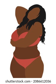 International Women's Day Feminism card with hand drawn cartoon characters of women in modern flat minimalism style, vector illustration