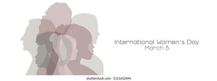 International Women's Day flat banner. - Shutterstock ID 2111652494