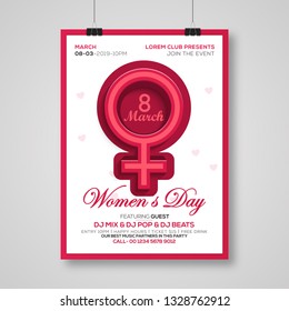 international Womens Day Flyer. 8 march Celebration Template Design - Vector