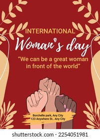 International women's day flyer design social media post and template.