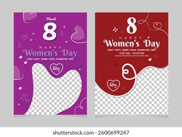 international women's day flyer design template. 8 march women's day