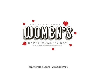 International Women's Day Graphic with Inspirational Quote and Decorative Heart