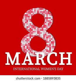 International Women's Day, greeting card. 8 March. Happy Mother's Day. Trendy template design. Vector illustration EPS10. Holiday concept for card, poster, banner.