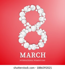 International Women's Day, greeting card. 8 March. Happy Mother's Day. Trendy template design. Vector illustration EPS10. Holiday concept for card, poster, banner.