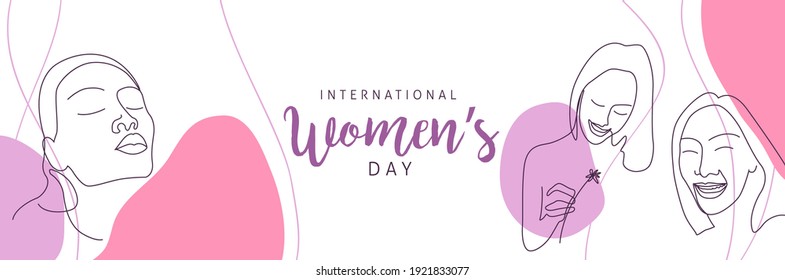 International women's Day greeting card template. Postcard on March 8.