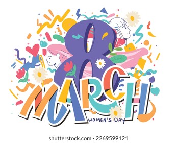 International Women's Day greeting card, 8 March posters design